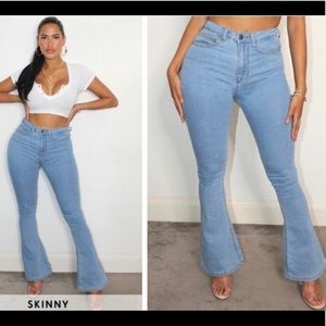 New Pretty little thing high waist flare jeans